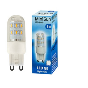 ValueLights Pack of 3 3w High Power Energy Saving G9 LED Light Bulbs - 300 Lumens 6500K Cool White