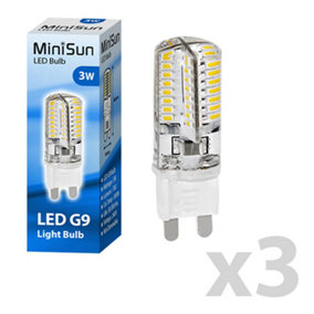 ValueLights Pack of 3 3w Long Life Energy Saving G9 LED Light Bulbs - Warm White