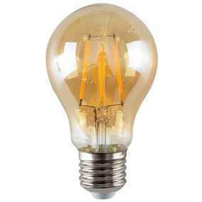 ValueLights Pack of 3 4w LED Filament ES E27 GLS Amber Light Bulb - Warm White 2700K