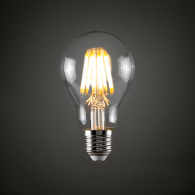 ValueLights Pack of 3 Retro Style 8w LED Filament ES E27 GLS Light Bulb Warm White 2700K