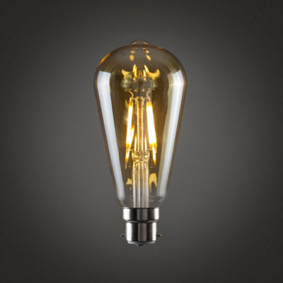 ValueLights Pack of 3 Vintage Style LED Technology BC B22 Unique Style Amber Tinted Squirrel Cage Steampunk Light Bulbs Warm White