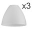 ValueLights Pack Of 3 White Frosted Glass Bowl Shaped Replacement Light Shades