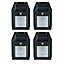 ValueLights Pack of 4 - Black Lantern Solar Fence Lights, PIR Motion Sensor Security Wall Garden Solar Lights