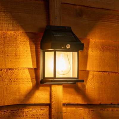 PACK OF 4 Solar Powered Motion Sensor Lights – Outdoor Security Lights With PIR, Black