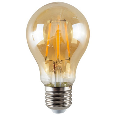 ValueLights Pack of 5 4w LED Filament ES E27 GLS Amber Light Bulb - Warm White 2700K