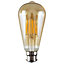 ValueLights Pack of 5 Vintage Style LED Technology 4w BC B22 Amber Tinted Squirrel Cage Steampunk Light Bulbs Warm White