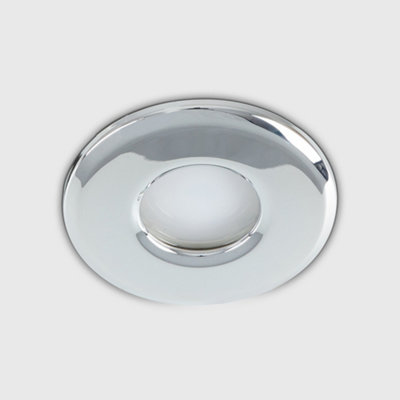 ValueLights Pack of 6 Bathroom/Shower/Soffit IP65 Chrome Recessed Ceiling Downlights - Complete with 5w LED Bulbs 3000K Warm White