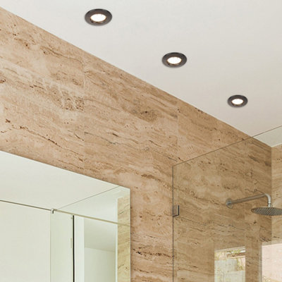 ValueLights Pack of 6 Modern Black Chrome Recessed GU10 Ceiling ...