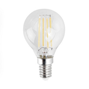 ValueLights Pack of 6 Retro Style 4w LED Filament SES E14 Clear Golfball Light Bulbs 6500K Cool White