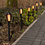 ValueLights Pack of 6 - Solar Powered Black Spike Lights with Flame Effect, Solar Stake Light for Outdoor Garden Path