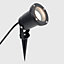 ValueLights Pack of 8 - 3 in 1 Ground/Wall/Spike Outdoor Lights In Black Finish - IP65 Rated With 5w GU10 LED Bulbs In Warm White