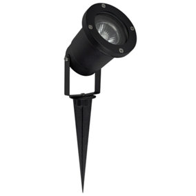 ValueLights Pack of 8 - Ground Spike/Wall Mount IP65 Rated Outdoor Lights In Black Finish With5w LED GU10 Bulbs 6500K Cool White