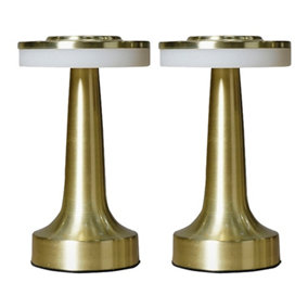 ValueLights Pair of Brass Outdoor Table Lamp
