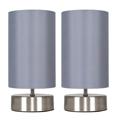 Chrome touch bedside table shop lamps