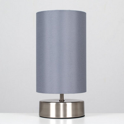 Grey bedside clearance lamps pair