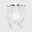 ValueLights Pair Of Chandelier Design Ceiling Pendant Light Shades With Clear Acrylic Jewel Effect Droplets