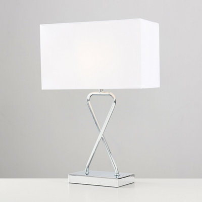 White chrome deals table lamp