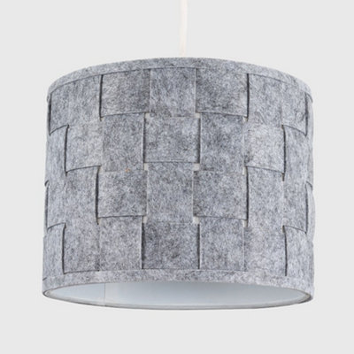 ValueLights Pair Of Grey Weave Fabric Pendant Light Shades DIY