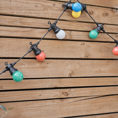 ValueLights Pair Of IP44 Rated 8.7M Outdoor Integrated LED Festoon Multicoloured Lights Warm White