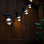 ValueLights Pair Of IP44 Rated Decorative 8.7M Integrated LED Festoon Clear Globe Lights Warm White
