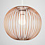 ValueLights Pair Of Metal Basket Style Globe Ceiling Pendant Light Shades In Copper Effect Finish