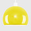 ValueLights Pair Of Mini Retro Gloss Yellow Arco Style Dome Ceiling Pendant Light Shades
