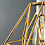 ValueLights Pair Of Modern Geometric Gold Metal Basket Cage Ceiling Pendant Light Shades