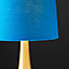 ValueLights Pair Of Modern Gold Teardrop Touch Bed Side Table Lamps With Navy Fabric Shades
