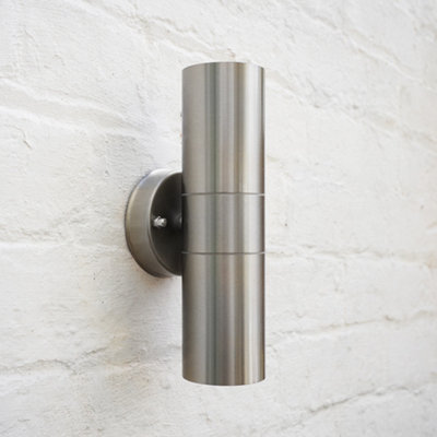 ValueLights Pair Of Modern IP44 Rated Stainless Steel External Up Down ...