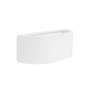 ValueLights Pair Of Modern Planter Style White Ceramic Wall Lights