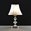 ValueLights Pair Of Modern Polished Chrome Touch Table Lamps With White Pleated Shades