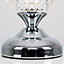 ValueLights Pair Of Modern Silver Chrome And Decorative Glass Bedside Touch Table Lamps