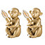 ValueLights Pair Of Monkey Animal Quirky Modern Gold Painted Table Lamps