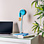 ValueLights Pair of - Plug in Colour Pop Blue Easy Fit Wall Lights