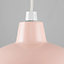 ValueLights Pair Of Retro Style Pink Metal Easy Fit Ceiling Pendant Light Shades