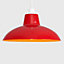 ValueLights Pair Of Retro Style Red Metal Easy Fit Ceiling Pendant Light Shades