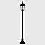 ValueLights Pair Of Traditional 1.2m Black IP44 Outdoor Garden Lamp Post Bollard Lights