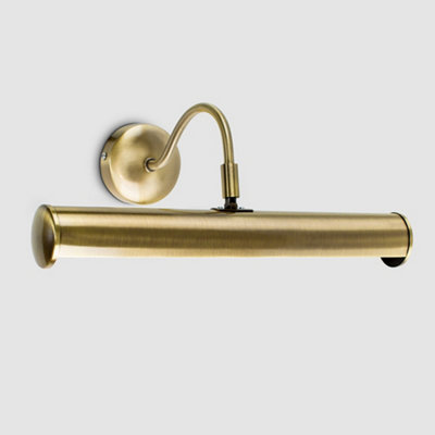 ValueLights Pair Of Traditional Adjustable Twin Picture Wall Lights In Antique Brass Effect Finish