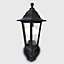 ValueLights Pair Of Traditional Style Black Outdoor Security PIR Motion Sensor IP44 Rated Wall Light Lanterns