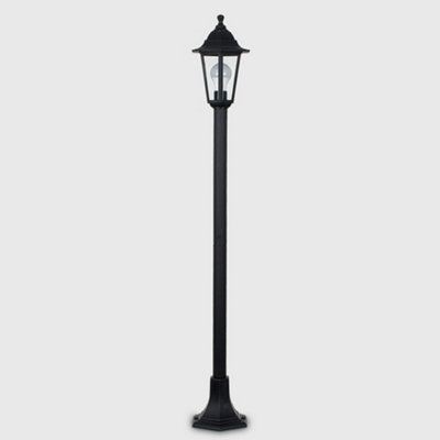 ValueLights Pair of Traditional Victorian Style 1.2m Black IP44 Outdoor Garden Lamp Post Bollard Lights LED Bulbs 3000K Warm White