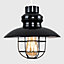 ValueLights Penglai Black Ceiling Pendant Shade and B22 Pear LED 4W Warm White 2700K Bulb