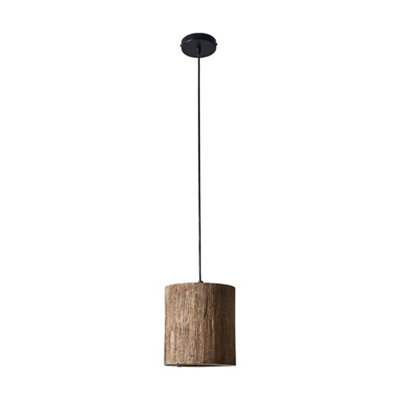ValueLights Penn Natural Rustic Wooden Tree Log Cylinder Ceiling Light Shade