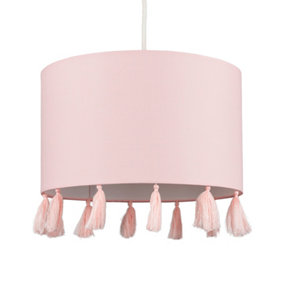 ValueLights Pink Ceiling Pendant Shade and B22 GLS LED 10W Warm White 3000K Bulb