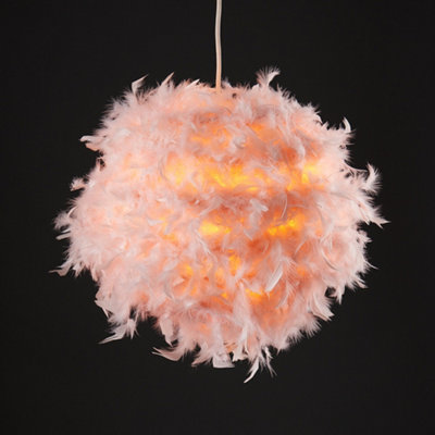 Blush pink feather light shade discount