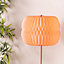 ValueLights Pink Metal Floor Lamp with Origami Paper Fold Lampshade - Bulb Included