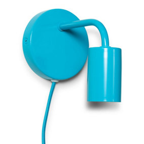 ValueLights Plug in Colour Pop Blue Easy Fit Wall Light