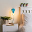 ValueLights Plug in Colour Pop Blue Easy Fit Wall Light