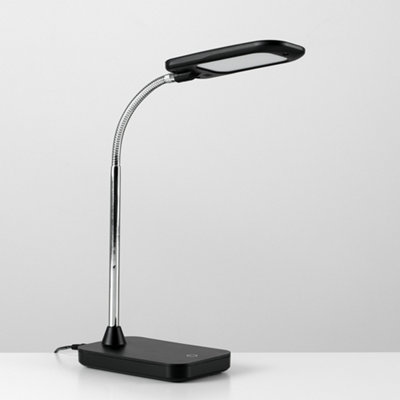 ValueLights Polaris Modern Gloss Black and Chrome 5W LED Touch Dimmer Adjustable Task Desk Lamp