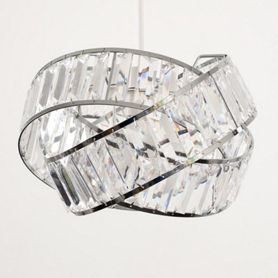 ValueLights Polished Chrome And Clear Acrylic Jewel Intertwined