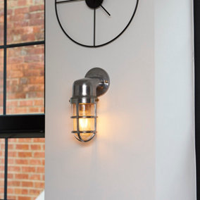 ValueLights Quay Silver Nautical Fisherman Metal Outdoor Wall Light
